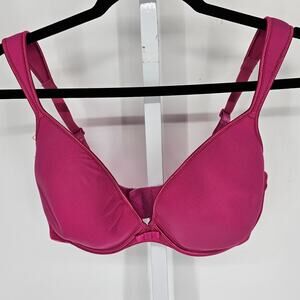 Vintage 1990s Playtex Womens Sz 38D T Shirt Bra Lightly Padded Dark Pink